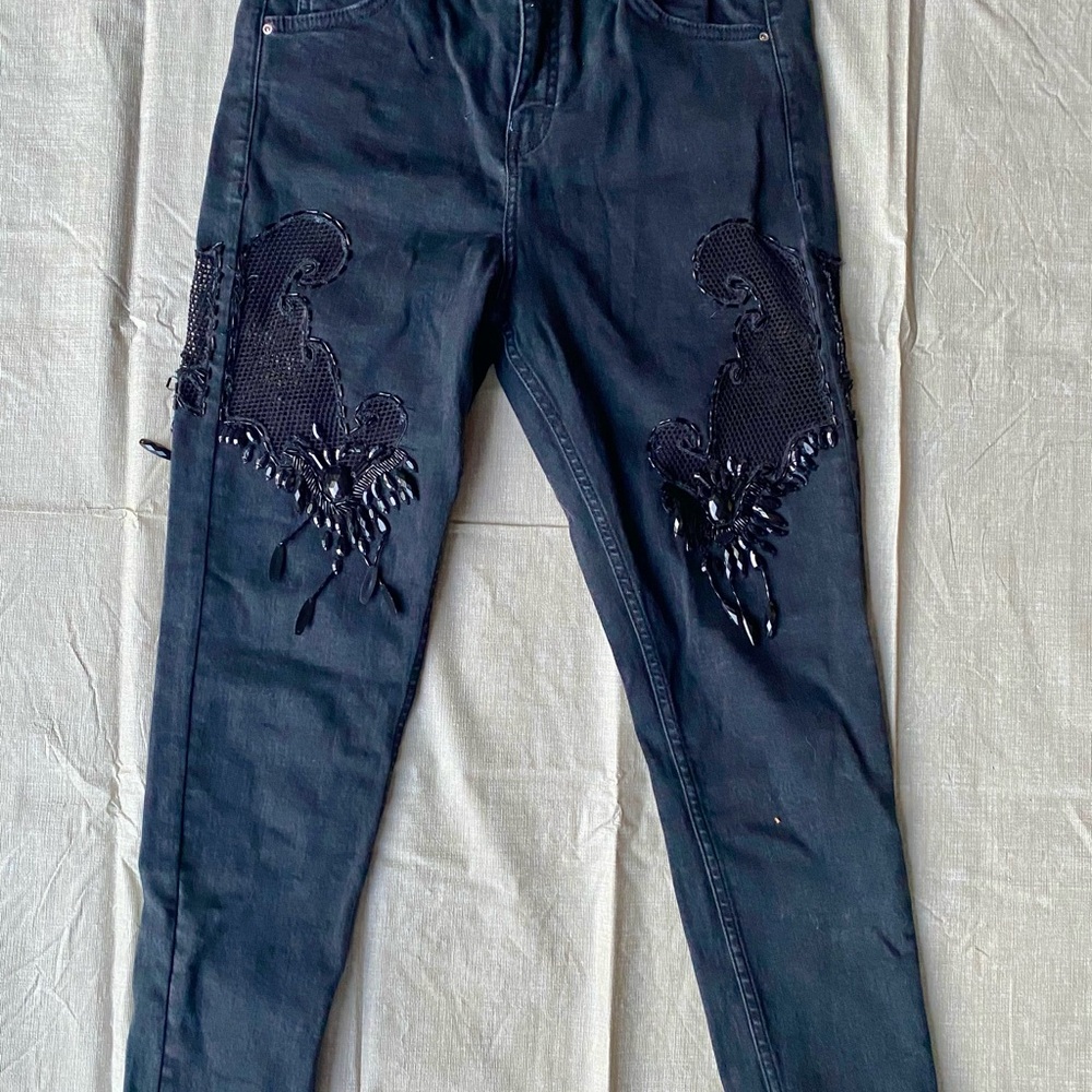 Unique TopShop Mesh Western Jeans! - Picture 3 of 6